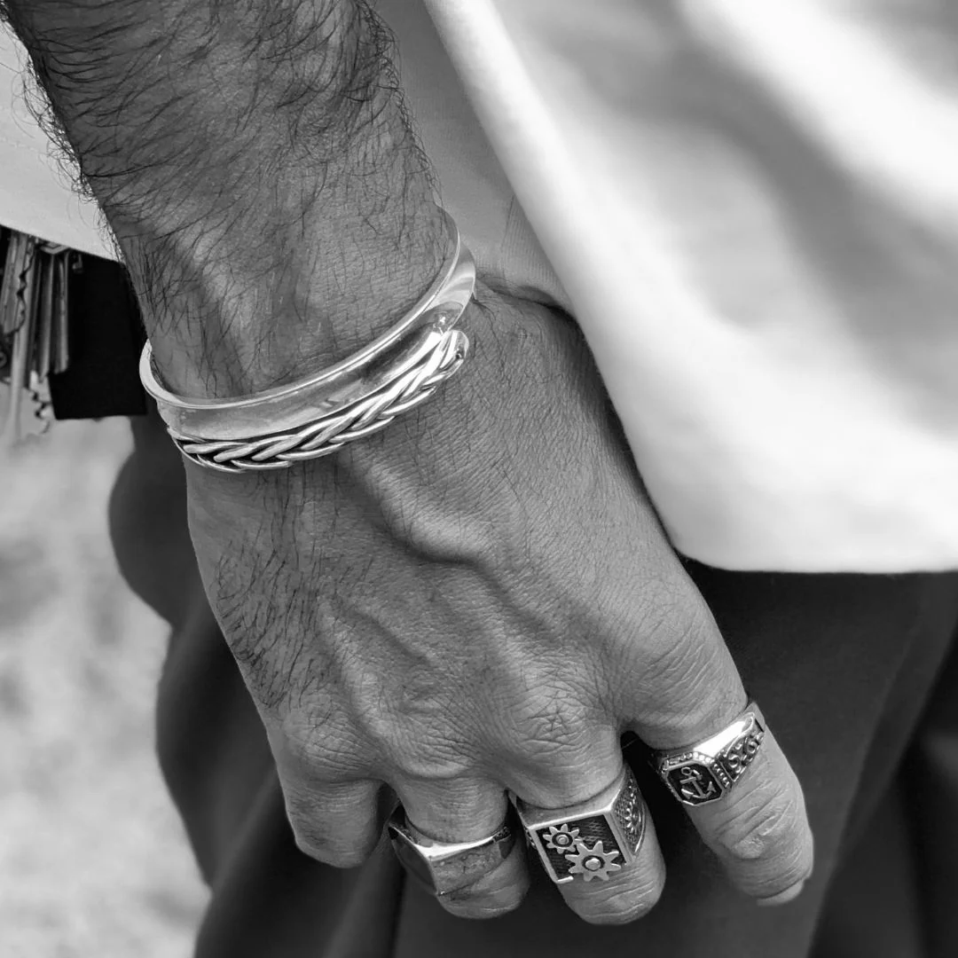 THE WOVEN BANGLE. - 925 STERLING SILVER - Image 5